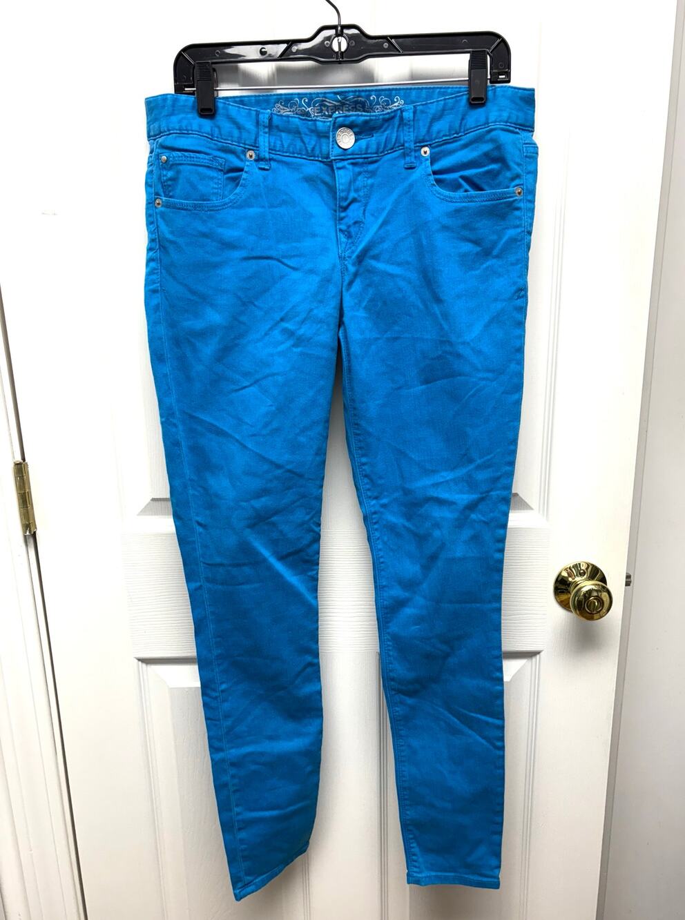 Express Jeans, Sky Blue Stella Legging, Regular Fit, Low Rise, Women's Size 8